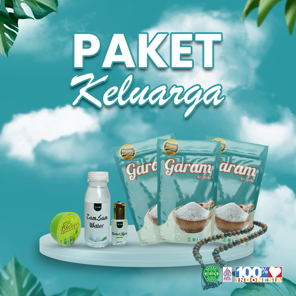 

Paket Keluarga Garam Terapi Ar Rizki 275gr | 3pcs Garam Parfume Sabun Tasbih Dan ZamZam