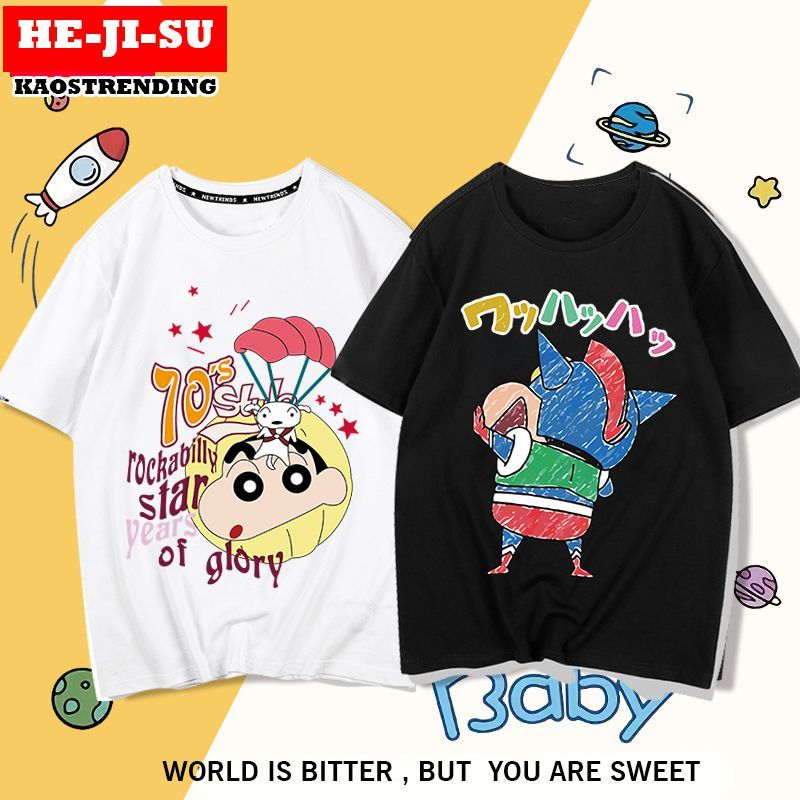 HEJISU Kaos Atasan Tshirt Sinchan Action Kamen Crayon Sinchan Abstract Populer Trending