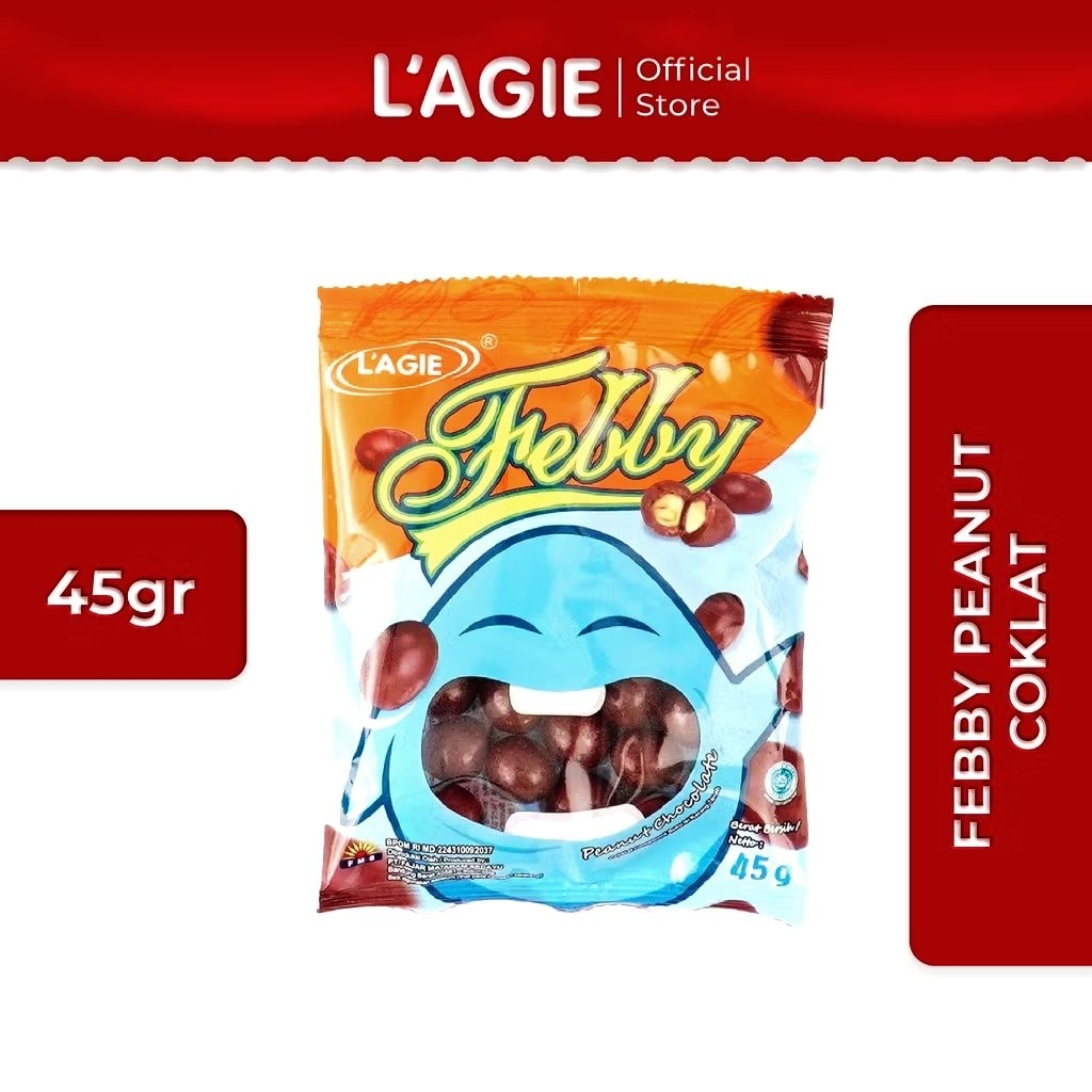 

Lagie coklat kacang tanah Febby Peanut Coklat kemasan 45 gram