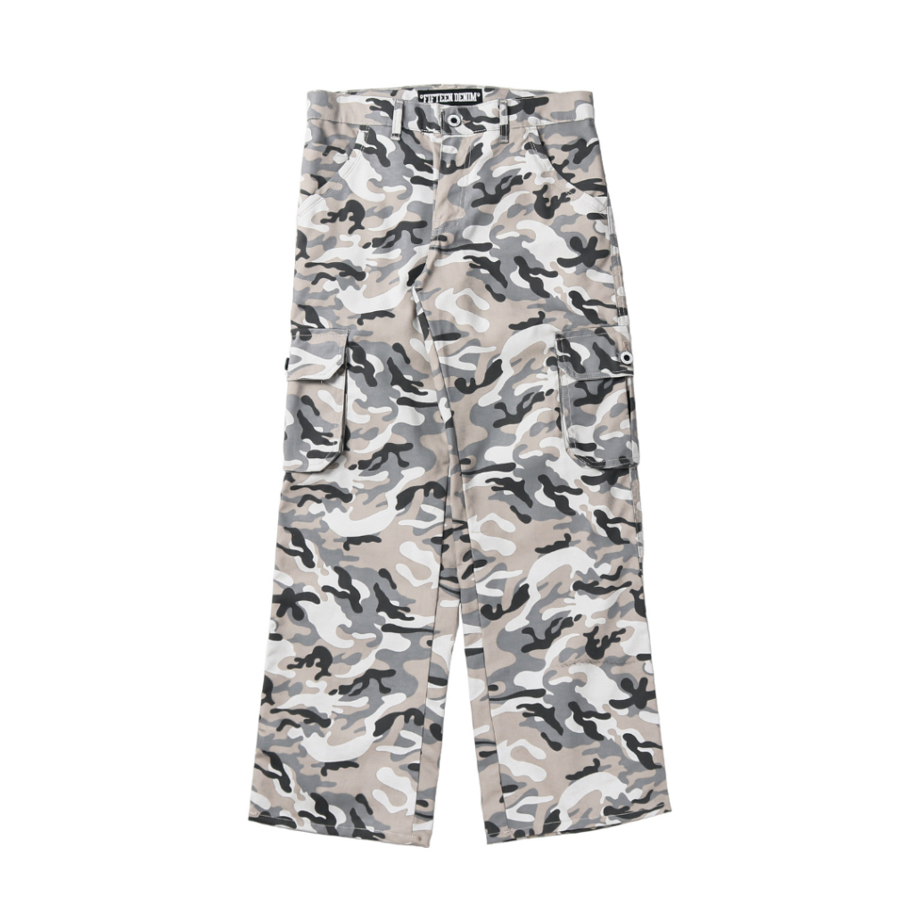 Celana Loreng Panjang Pria Gombrong Fit Loose Putih Outfit Cowok Carpenter Pants / Celana Loreng Gom