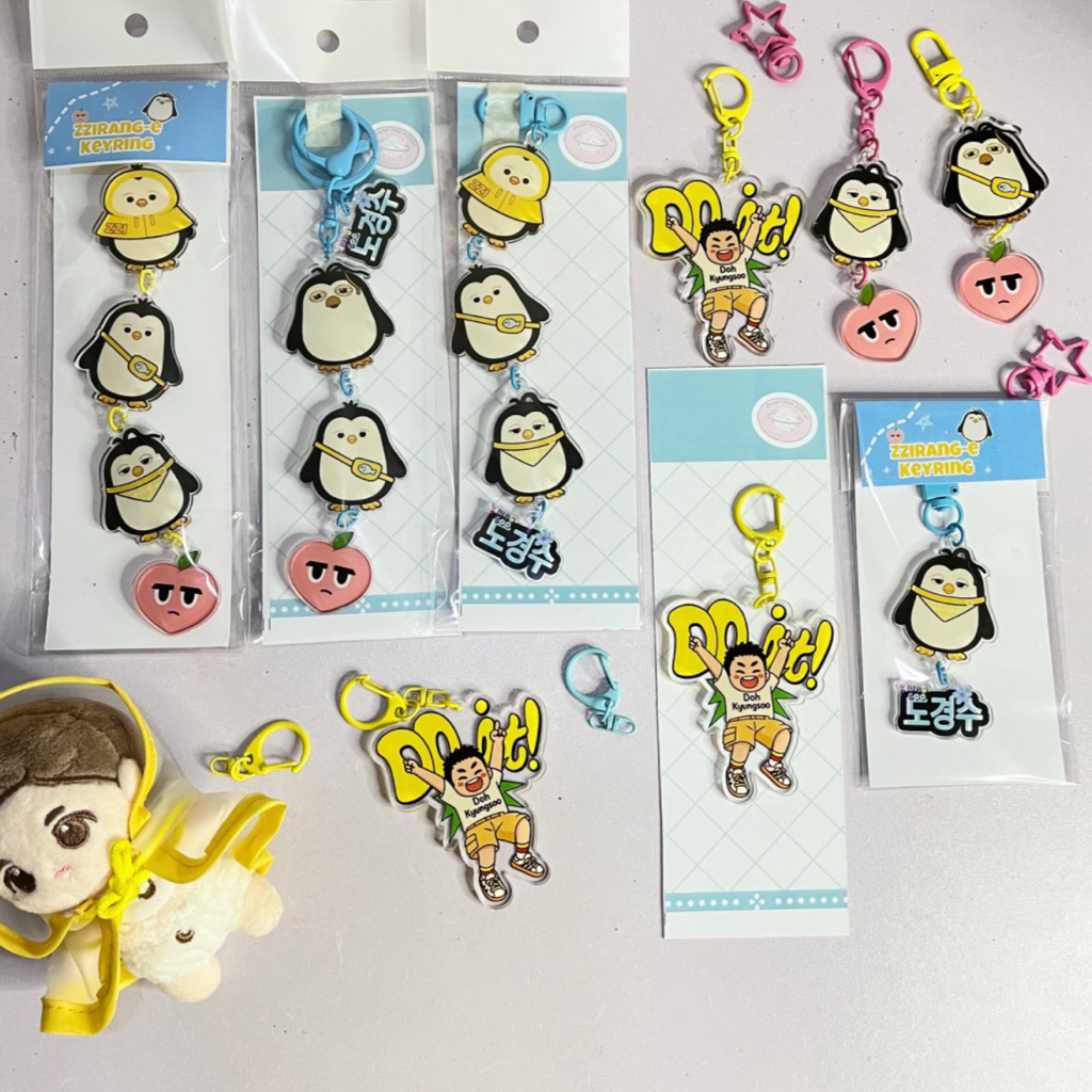 ready stock keyring akrilik Zzirang-e  doit keychain kpop doh kyungsoo d.o. exo zzirange pinguin gan