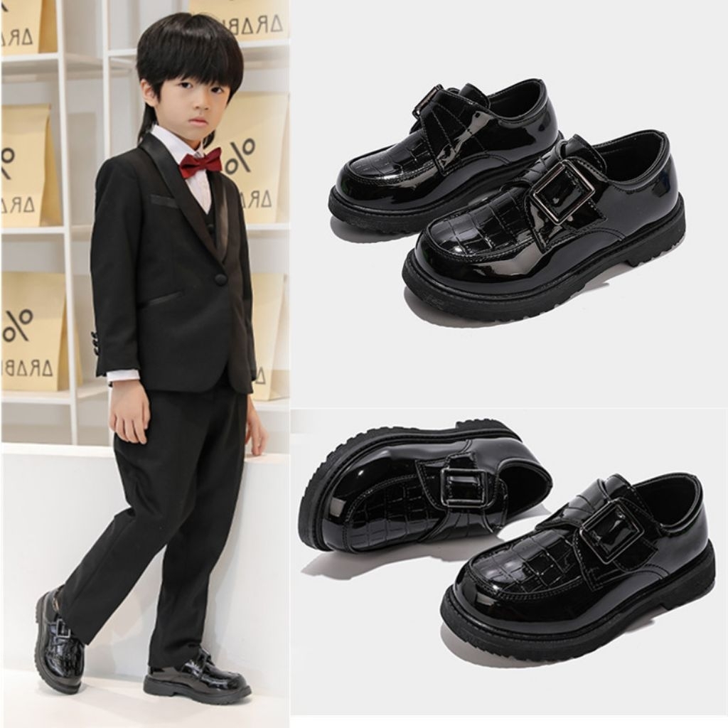 [Mommyhoky] Sepatu Formal anak Remaja laki-laki import Sepatu kulit Sepatu Pesta anak laki-laki prem