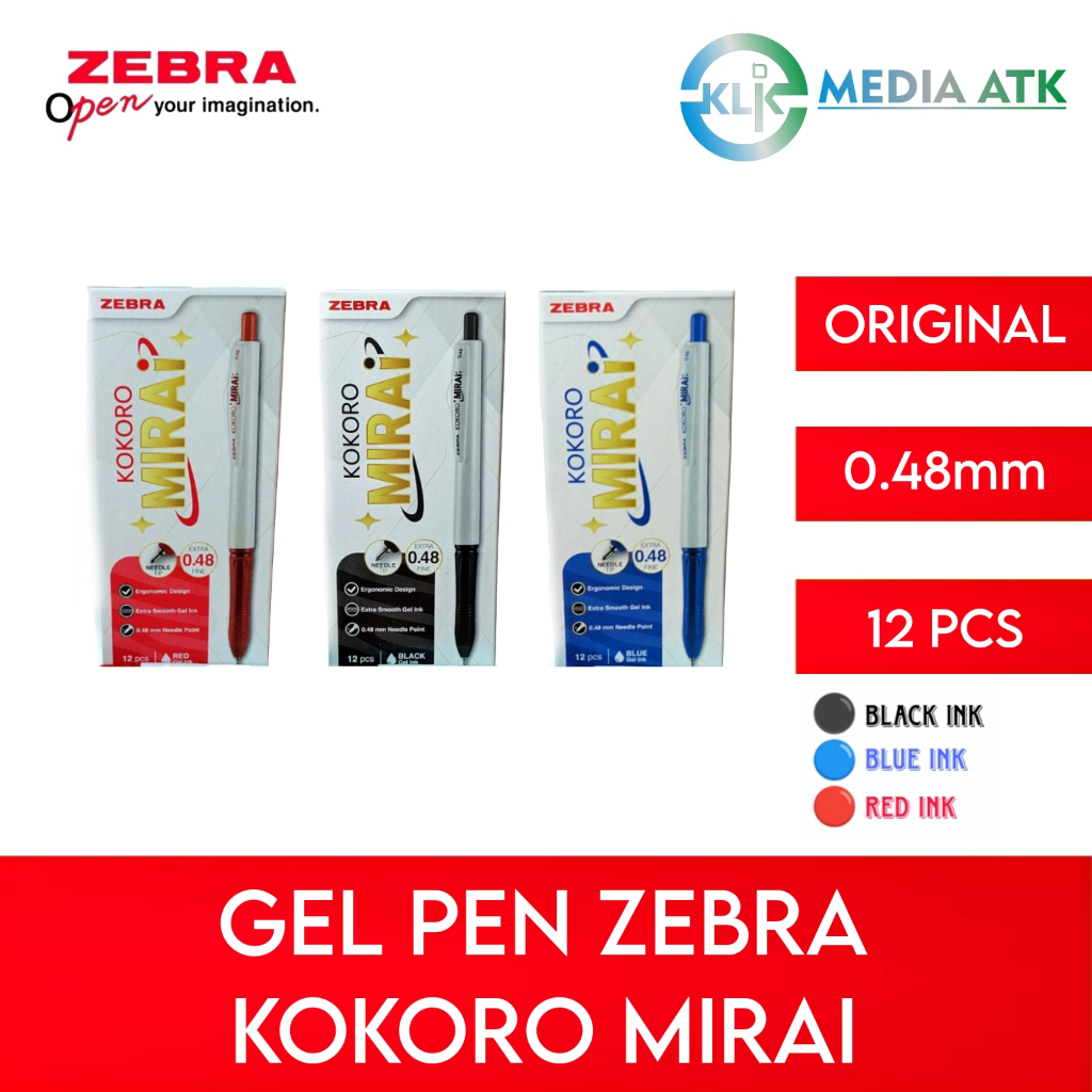 

Pen Zebra Kokoro Mirai Gel 0.48 - 12 Pcs