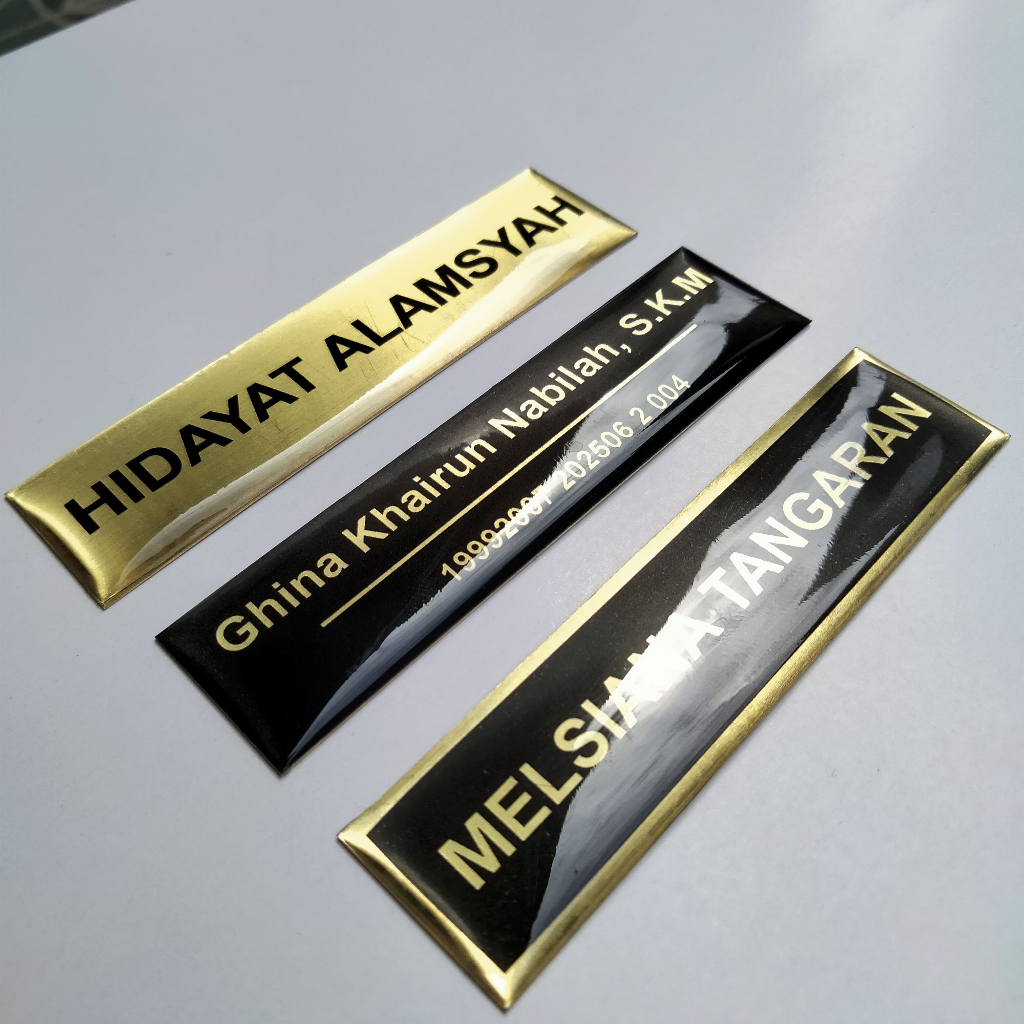 

Nama Dada Kuningan Custom Resin Nama dada kuningan / nametag kuningan/ nama dada custom / nama dada resin