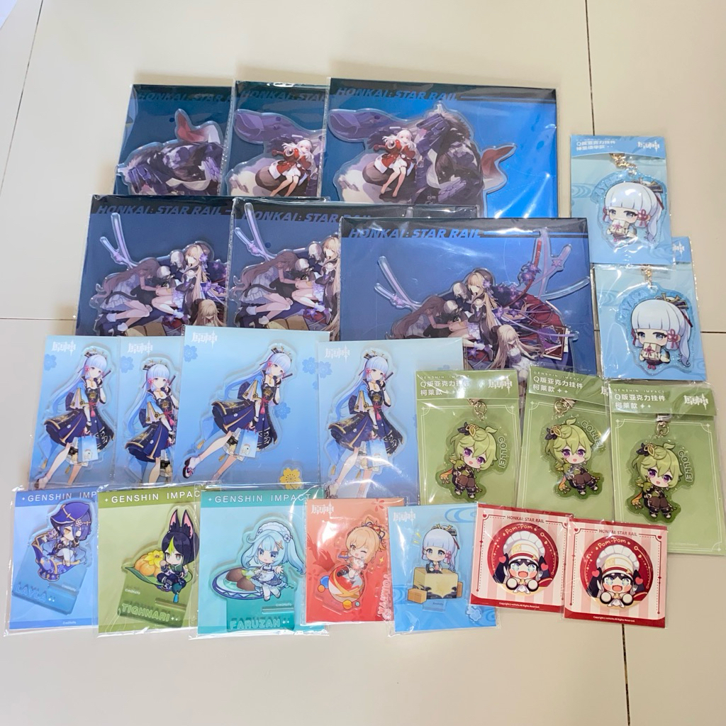 <Ready Stock> HoYoFEST 2025 Merch Honkai: Star Rail and Genshin Impact Stand Acrylic, Keychain, Badg
