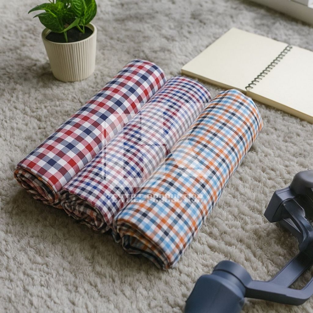 bahan kain kotak seragam sekolah