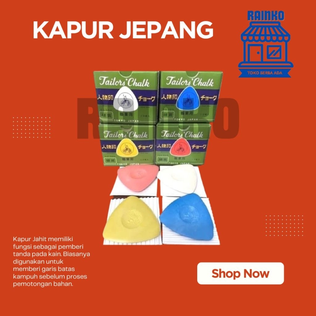 

Kapur Jepang / Tailor Chalk ( 1 Kotak / 10 Pcs )