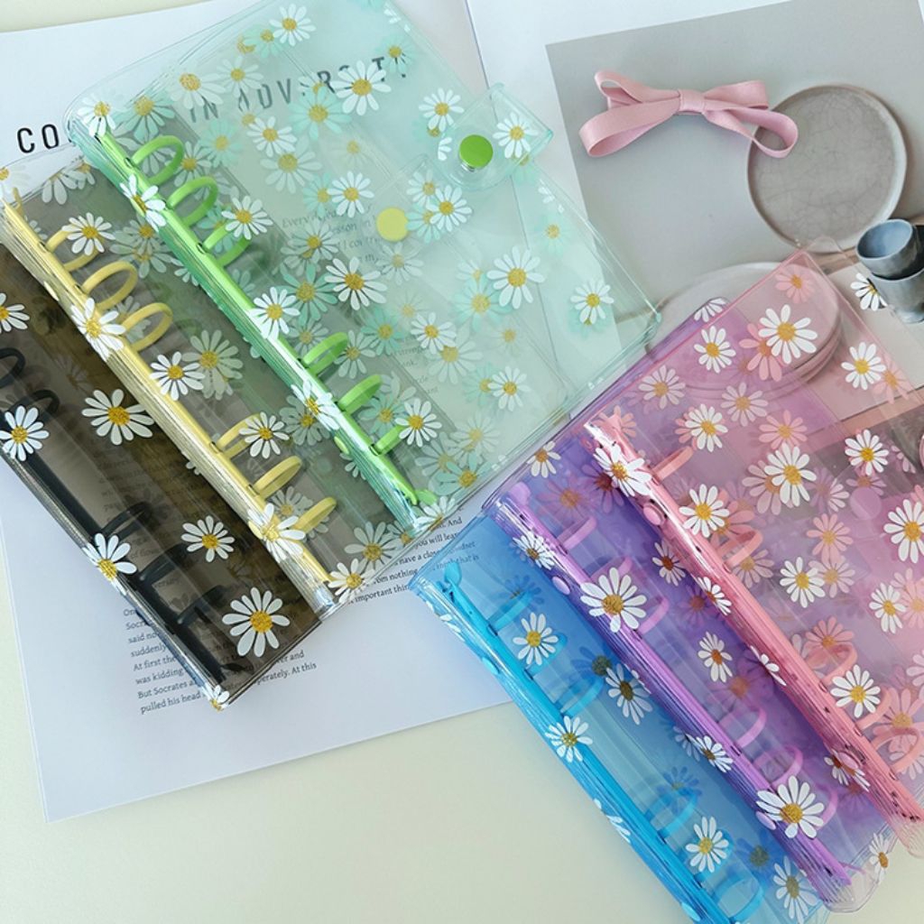 

COD INSTANT DIY Binder A6 DAISY Binder Motif Bunga Daisy Ring Warna pvc BINDER Only KEUANGAN SAVING MURAH