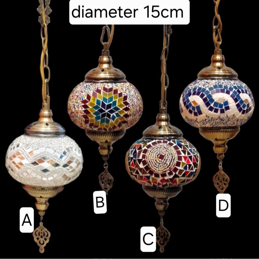 LAMPU GANTUNG TURKI KACA PERCA ARABIAN LAMP MOZAIK MAROCO LAMP