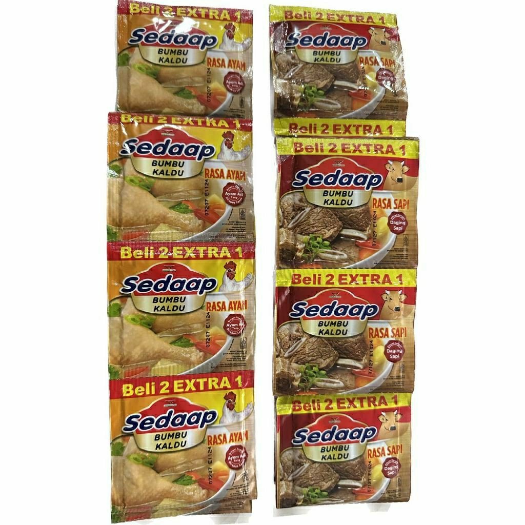 

SEDAAP BUMBU KALDU PENYEDAP 9gr KALDU RASA SAPI AYAM SPECIAL SOP IGA BUMBU MASAK MAKANAN KEBUTUHAN MEMASAK INSTAN SPESIAL EKSTRAK DAGING SACHET ECERAN ECER RENCENG RENCENGAN 9 GRAM. 1 renceng 18 sachet