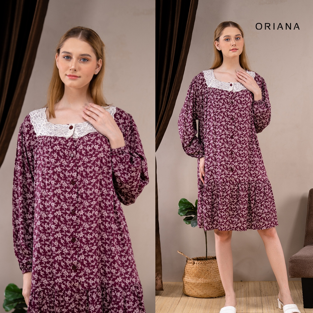 Oriana Homewear Maxi Dress Carmen Sizing | Daster Ibu Menyusui