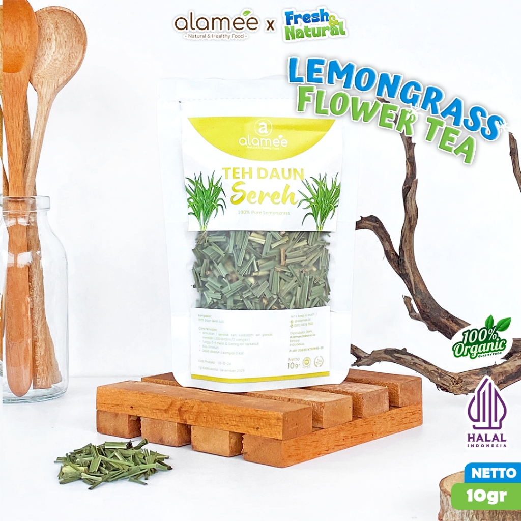 

ALAMEE Lemongrass Leaf Tea Teh Daun Sereh Organik Herbal OrganicKering Dried 10gr fresh and natural