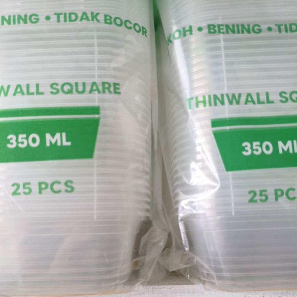 (25pcs) Thinwall Klir Square 350 ML