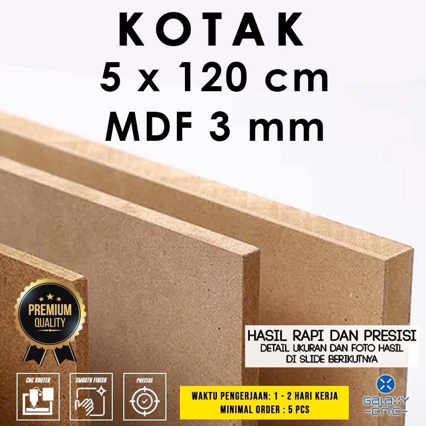 Kotak 5 x 120 cm - MDF 3 mm - MDF board / papan MDF kayu