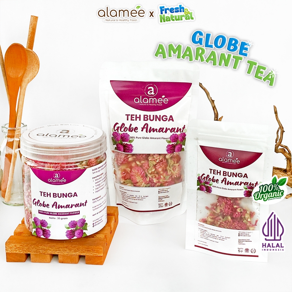 

Teh Bunga Globe Amaranth Tea Herbal Kering Organik Organic Asli Dried Flower Alami fresh and natural