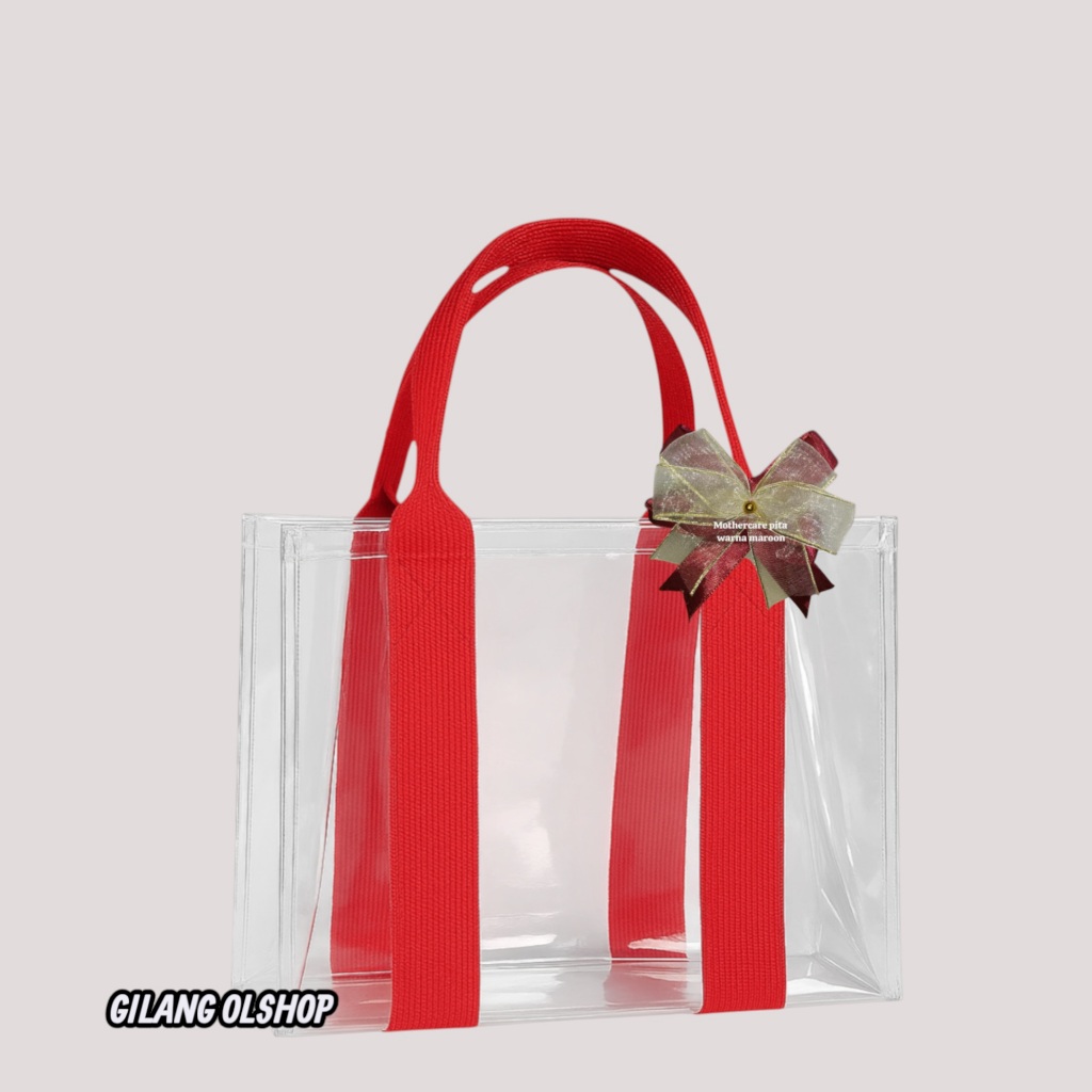 

Tas Tote Bag Mika Korea BENING Transparan Tebal Kuat Goodie Gift Set Hampers