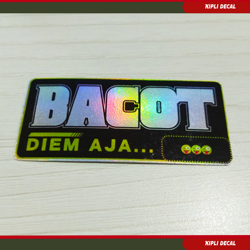 

Stiker decal motor Hologram "bacot" [Hologram-laminasi-glossy]