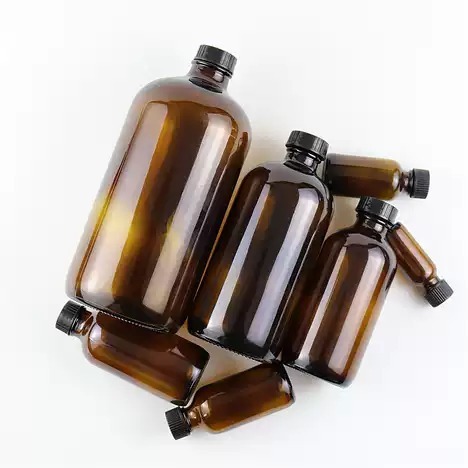 (Khusus BATAM) Chemical Sample Glass Bottle, Brown 1000ml, 100ml, 30ml, 10ml | Botol Kaca Amber