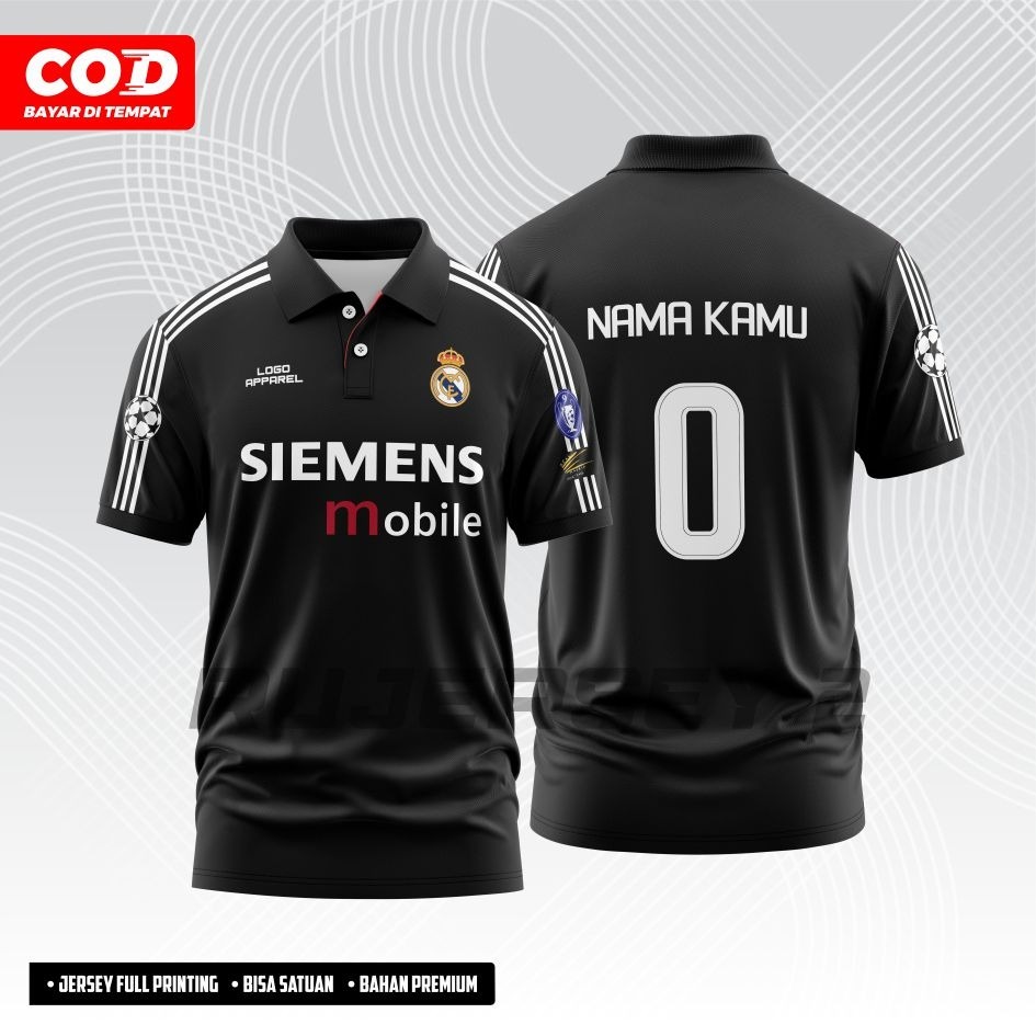 Jersey Real Madrid 2002 Away Full Printing UCL