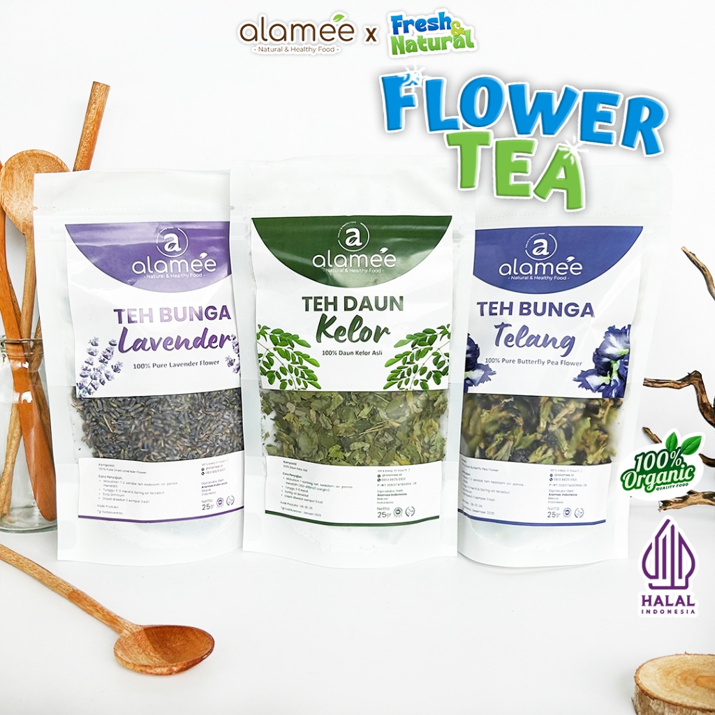 

ALAMEE Teh Chamomile Tea 25gr Bunga Jati Cina Daun Kelor Green Tea Senna Leaf Flower freshandnatural