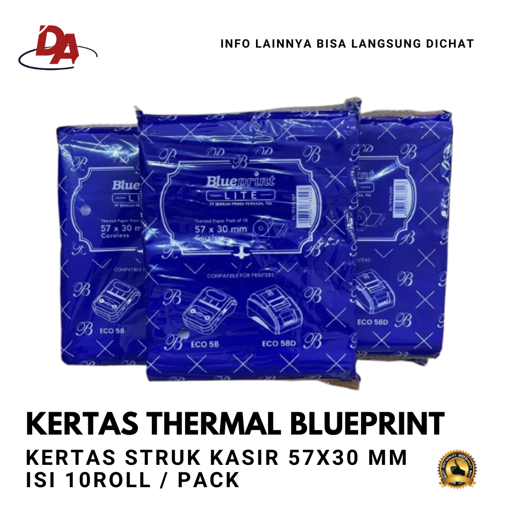 

KERTAS THERMAL 57X30MM - KERTAS STRUK - KERTAS KASIR - BLUEPRINT LITE