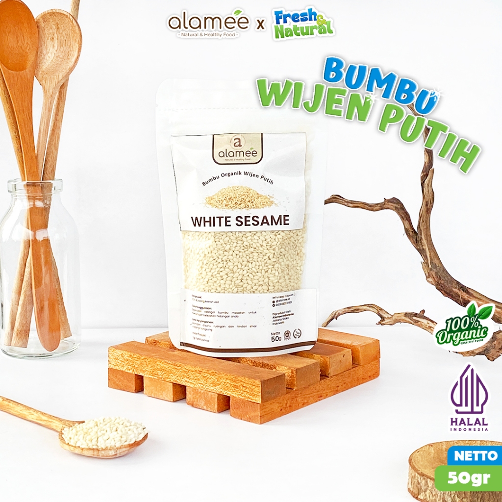 

ALAMEE Wijen Putih White Sesame Seed Bumbu Dapur Organik Masak Tanpa Campuran 50g fresh and natural