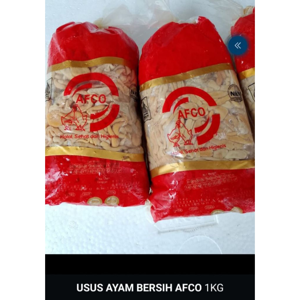 

Frozen 1kg Usus Ayam bersih Afco, Ready Stock Delivery Jogja