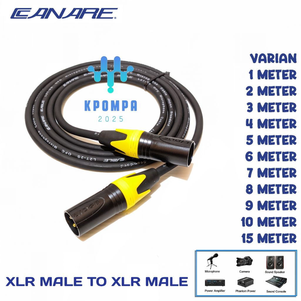 Kabel Jack Xlr Male To Xlr Male Kabel Audio
