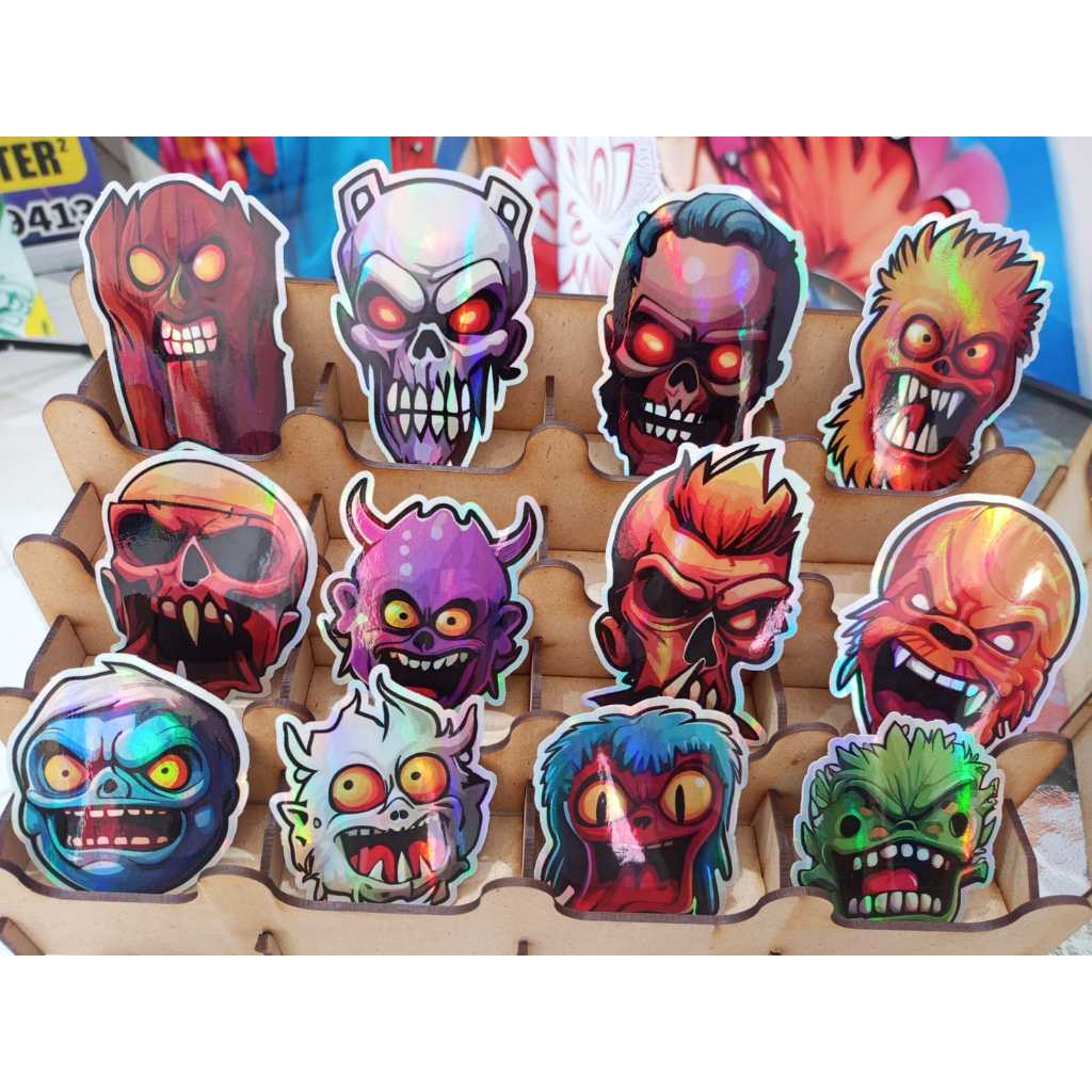 

Sticker Vinyl HOLOGRAM MONSTER Murah Waterproof Indoor Outdoor cutting diecut