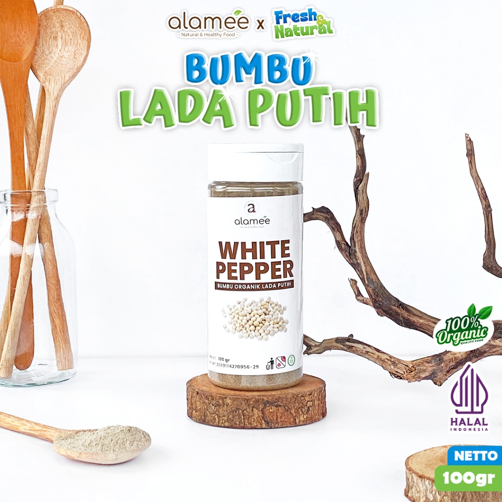 

ALAMEE Lada Putih Bubuk White Pepper Powder Merica Whitepepper Bumbu Dapur Instan fresh and natural