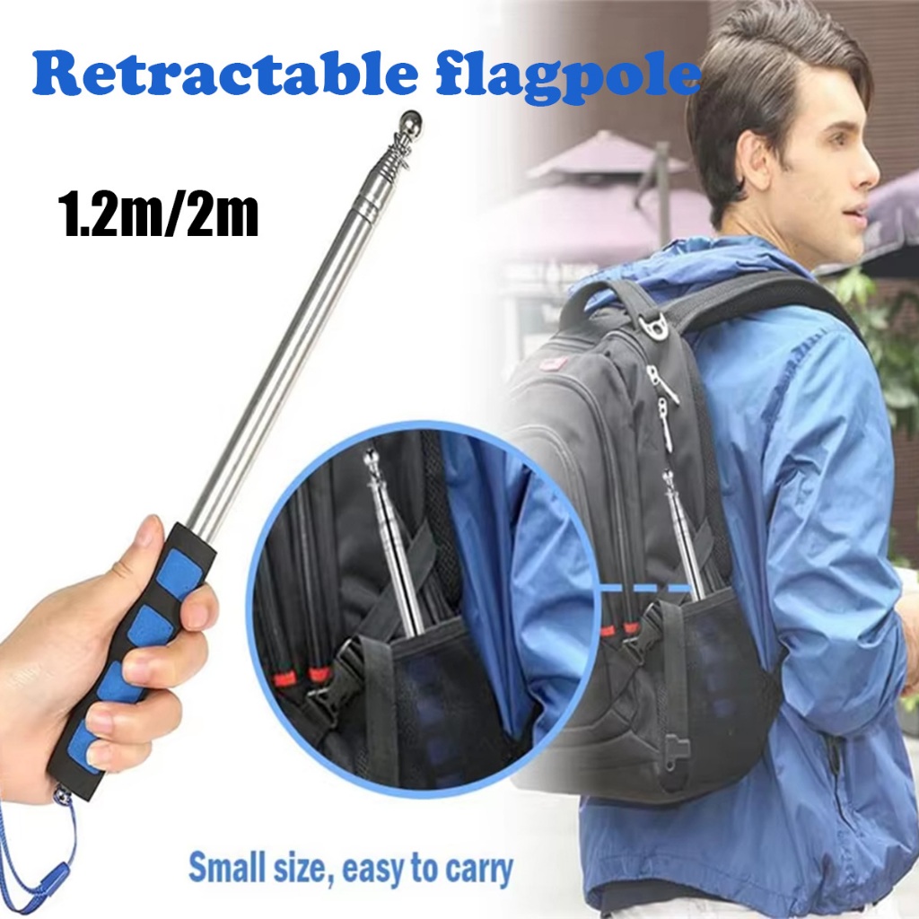 Tiang bendera pemandu wisata, tiang bendera genggam teleskopik luar ruangan, tiang bendera pemandu w