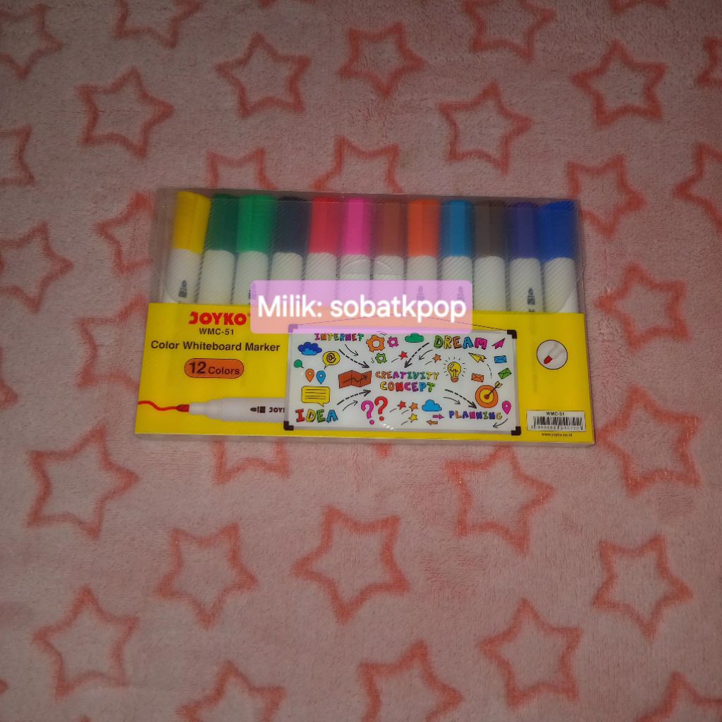

[JOYKO ORIGINAL UNSEALED] Spidol Whiteboard 12 Warna Joyko WMC-5 Spidol Whiteboard