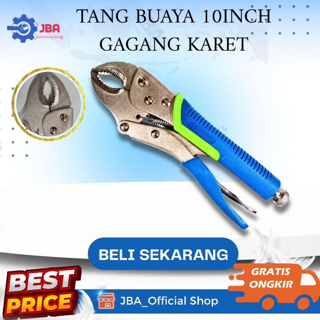Tang Buaya 10inch Flat Locking Grup Pliers  Gagang Karet /Tang Buaya / Tang Buaya 10inch