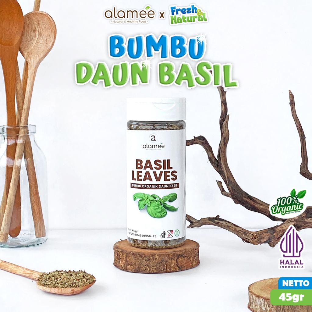 

ALAMEE Daun Basil Kering Bumbu Masak Kering Dapur Dried Leaf Murni Asli Masakan 45g freshandnatural