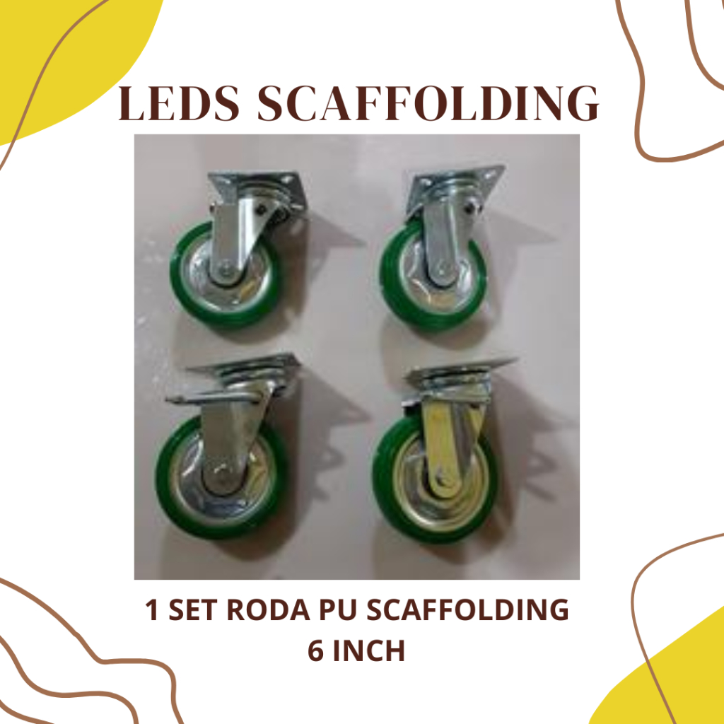 (SEWA) 1 SET RODA PU SCAFFOLDING 6 INCH