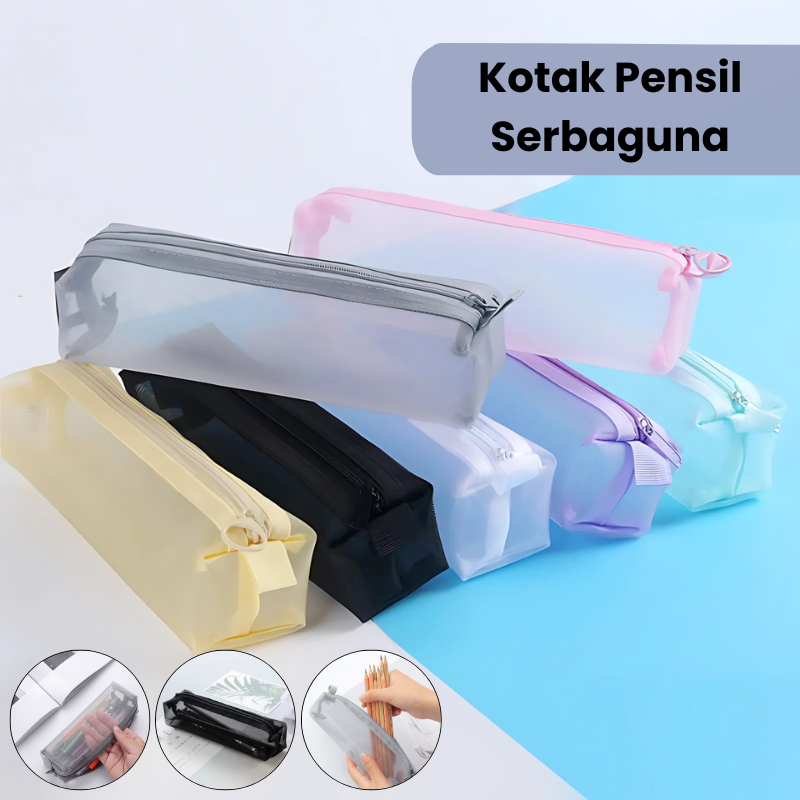 

ROSIE Kotak Pensil Nylon Transparan / Tempat Stationery Jaring Resleting Estetik Banyak Warna / Tempat Pena Pensil Korea Pouch Serbaguna / Pouch Stationery Simple Lucu / Tas Kosmestik / Tas Penyimpanan