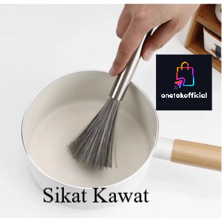 ONETOKOOFC  Sikat Kawat Wajan Panci Pot Kuali Stainless Steel Sapu Lidi Besi Pembersih Wajan Sikat P