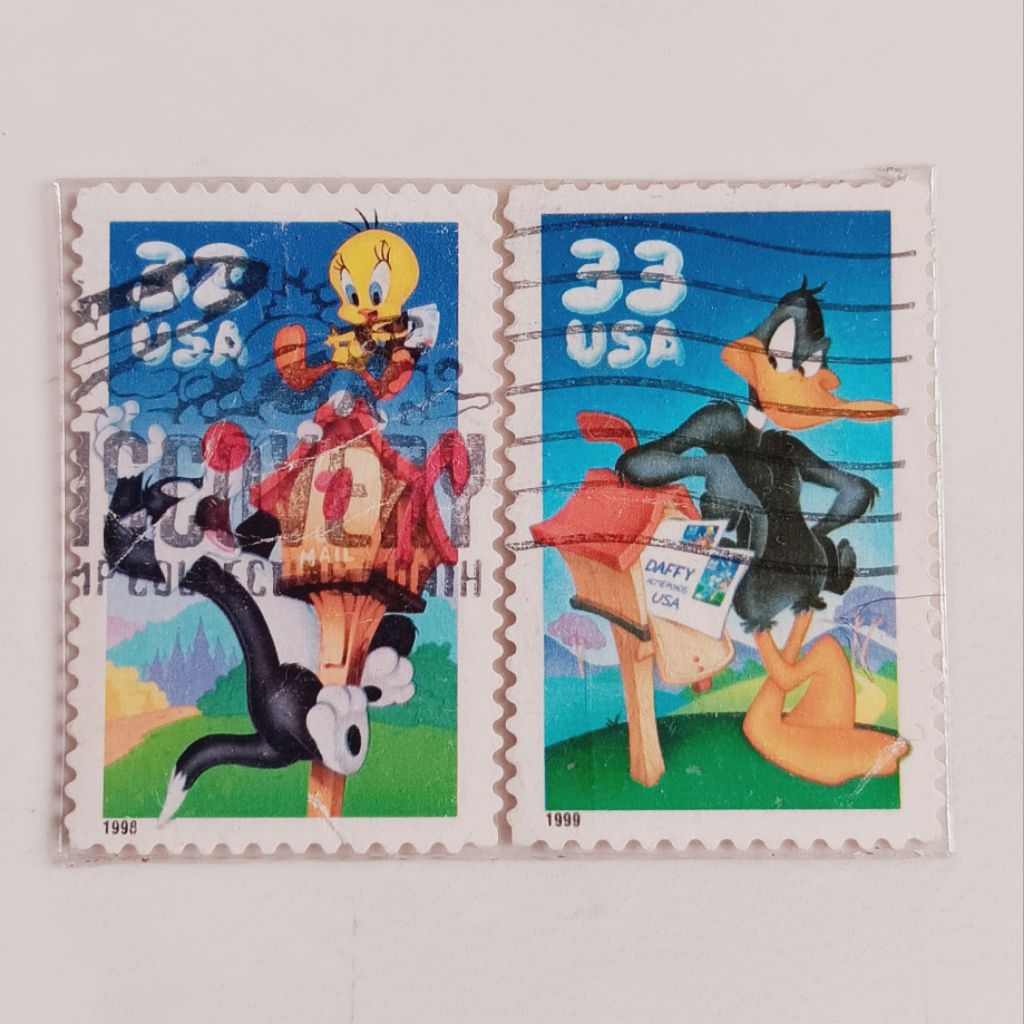 

(AB) Perangko Amerika Serikat USA Tahun 1998 - 2000 Seri Looney Tunes 2 pcs Used