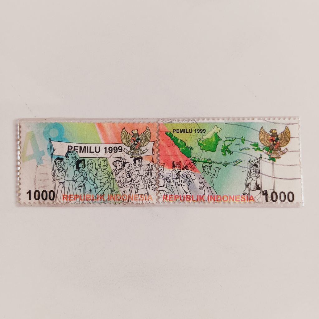 

(AC) Perangko Indonesia 1999 Pemilu '99 Set Lengkap 2pcs Used