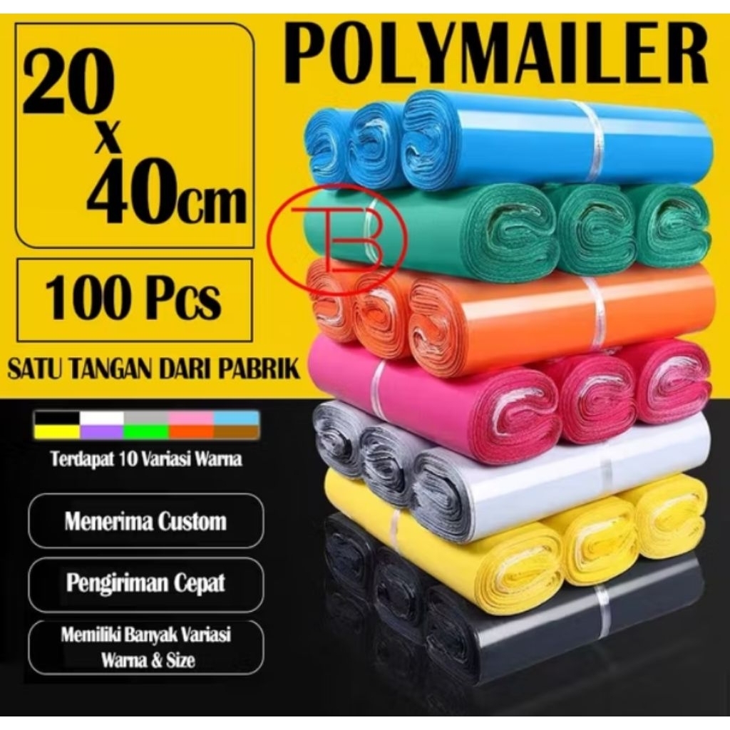 

Fumu plastik packing Polymailer 20X40CM LDPE Glossy isi 100 PCS Termurah