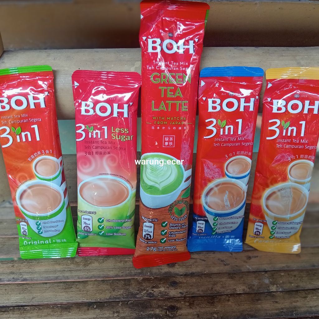 

ECERAN - BOH instant tea mix 2in1 tea creamer / original / vanila / caramel / less sugar (1 sachet)