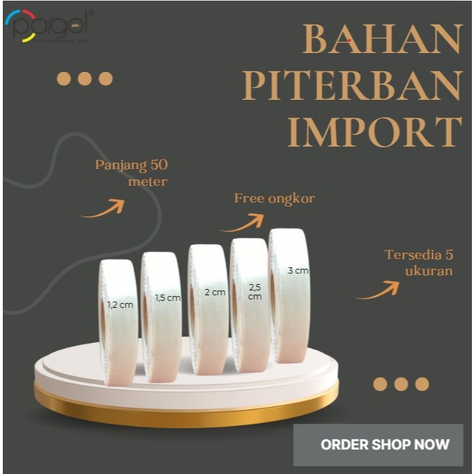 Piterban Katun Import Polos - Bahan Piterban Panjang 50 Meter