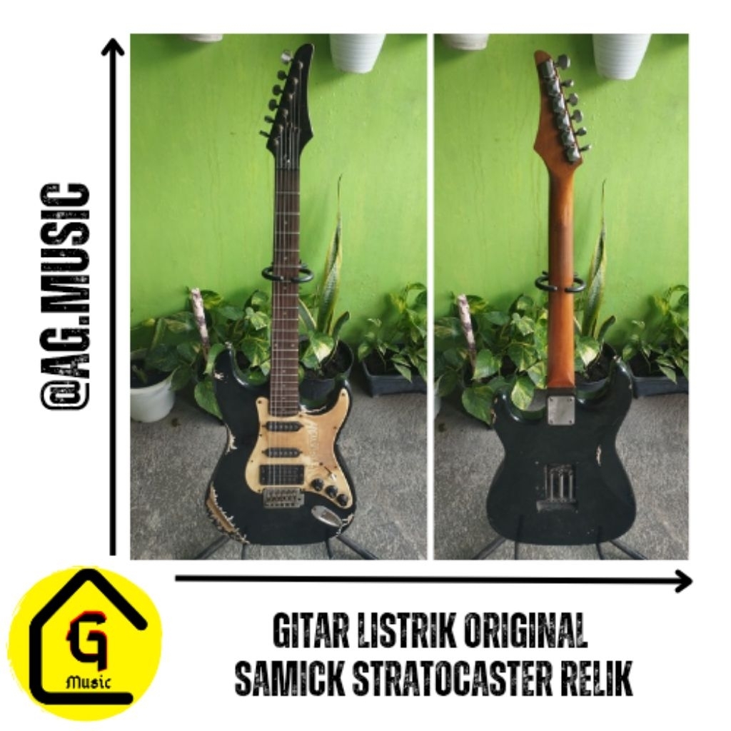 GITAR LISTRIK ORIGINAL SAMICK STRATOCASTER MODEL RELIK BODY SECOND MURAH