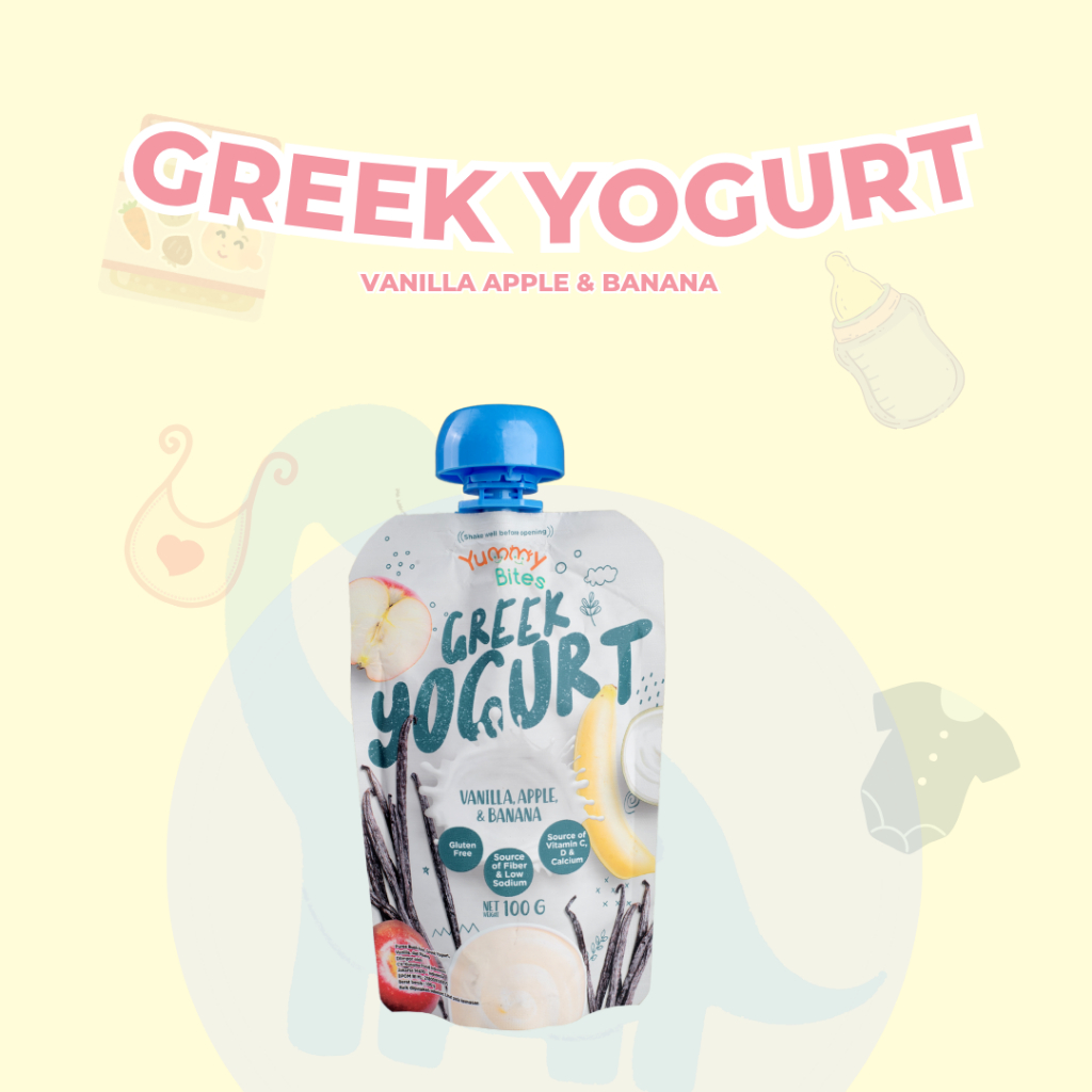 

Yummy Bites Greek Yogurt - Vanilla apple banana - Minuman Bayi - Yogurt Bayi MPASI