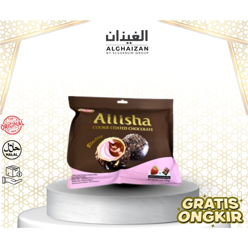

Coklat Ailisha Strawberries Cookie Coated Chocolate 250 GRAM / Coklat Roka Blasting / Choco Cream