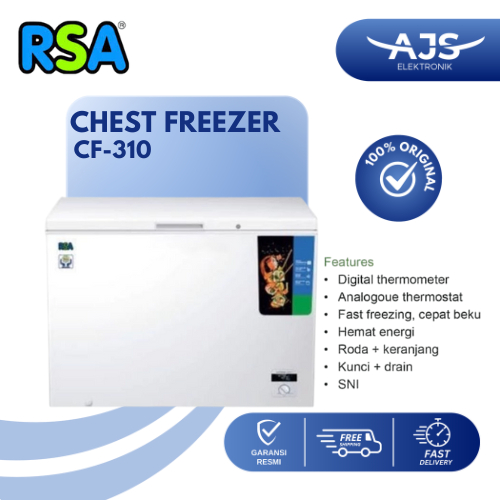 RSA CF 310 CHEST FREEZER BOX 300 L LEMARI PEMBEKU 300 LITER BY GEA