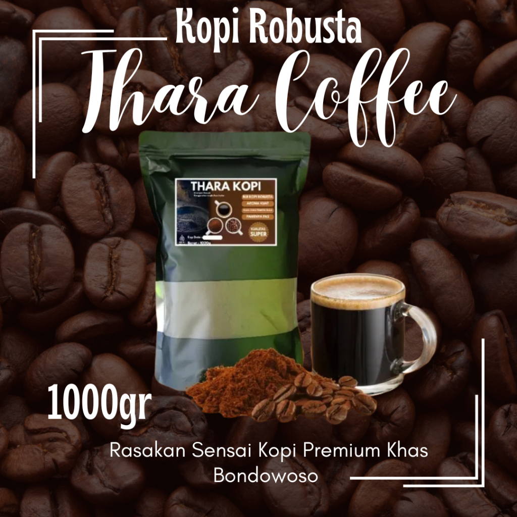 

Forcysn Kopi Bubuk Robusta Thara 1Kg Rasa Kopi Pekat & Harum Asli