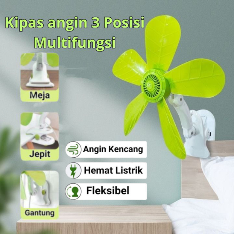 Kipas Angin Jepit 3In1 Kipas Angin Mini Fan Jepit Dinding Kipas Angin Listrik Kipas Angin Jepit 5
