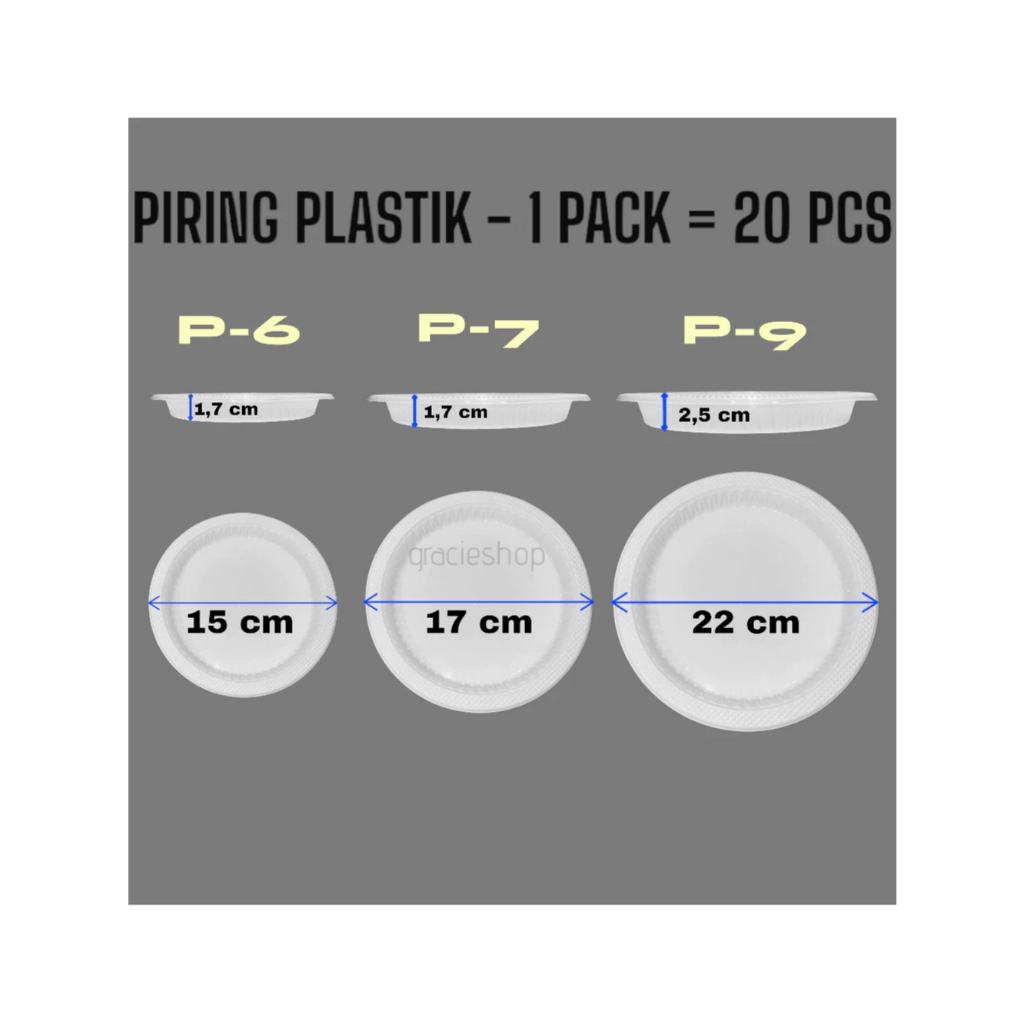 Piring Plastik Good Qualtiy / Piring Plastik Tebal / Piring Plastik / Piring Plastik Putih / Piring 