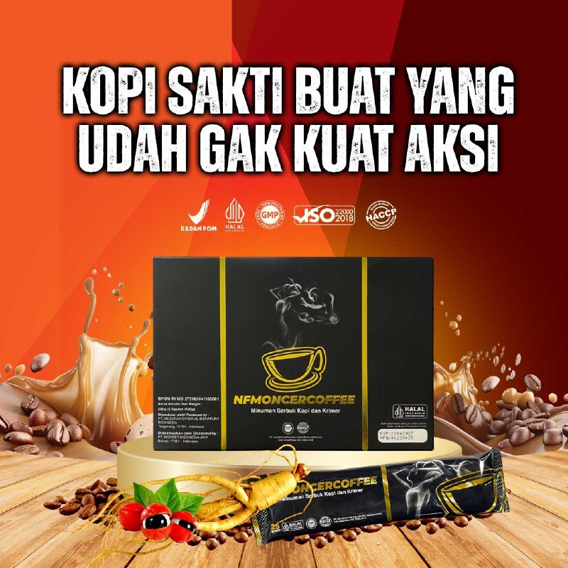 

NF MOONCRER COFFEE ORIGINAL ANDALAN PRIA SUDAH BERSERTIFIKAT BPOM HALAL- 1 BOX 8 SACHET